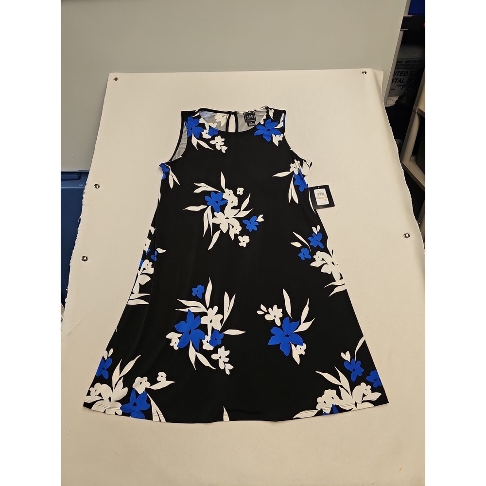 Jessica Howard Swing Dress Navy Floral‎ Blue 10 Sleeveless Size 10 New